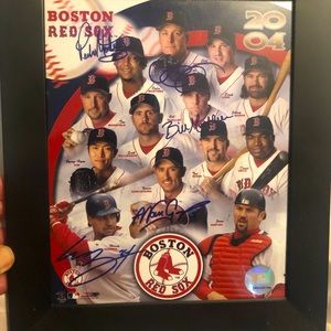 Boston Red Sox 2004 world Champion framed autographed photo.